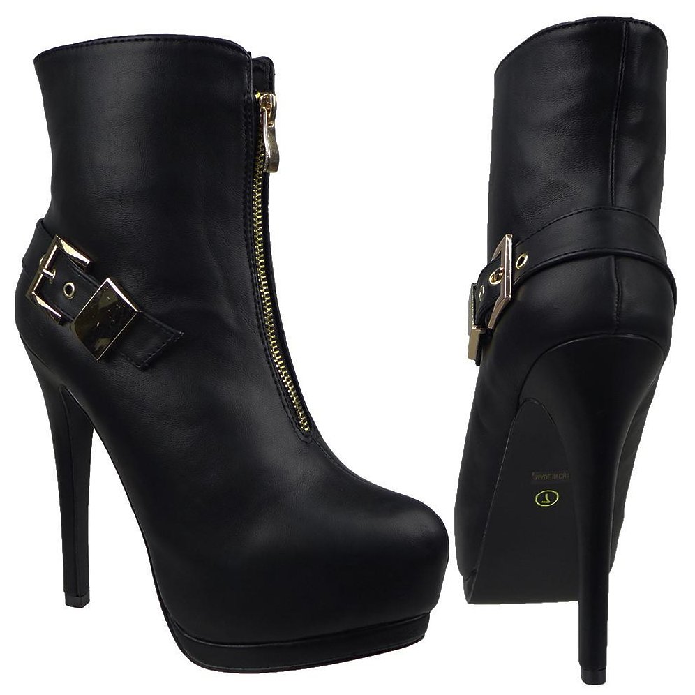 Womens Ankle Boots Sexy Double Platform Buckle High Heel Shoes Womens Ankle Boots Sexy Double Platform Buckle High Heel Shoes
