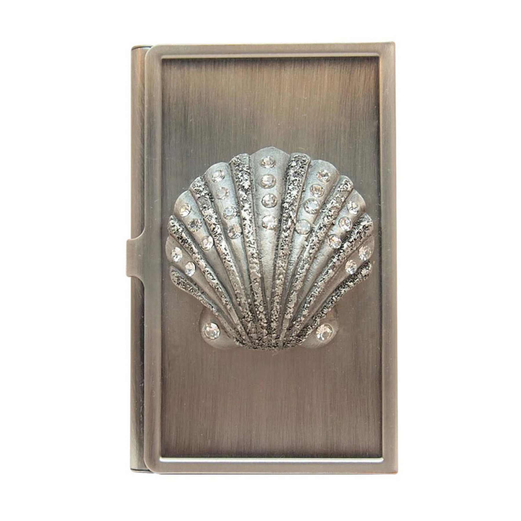 UPC 815209013658 product image for All For Giving Seashell Business Card Carrying Case, Pewter | upcitemdb.com