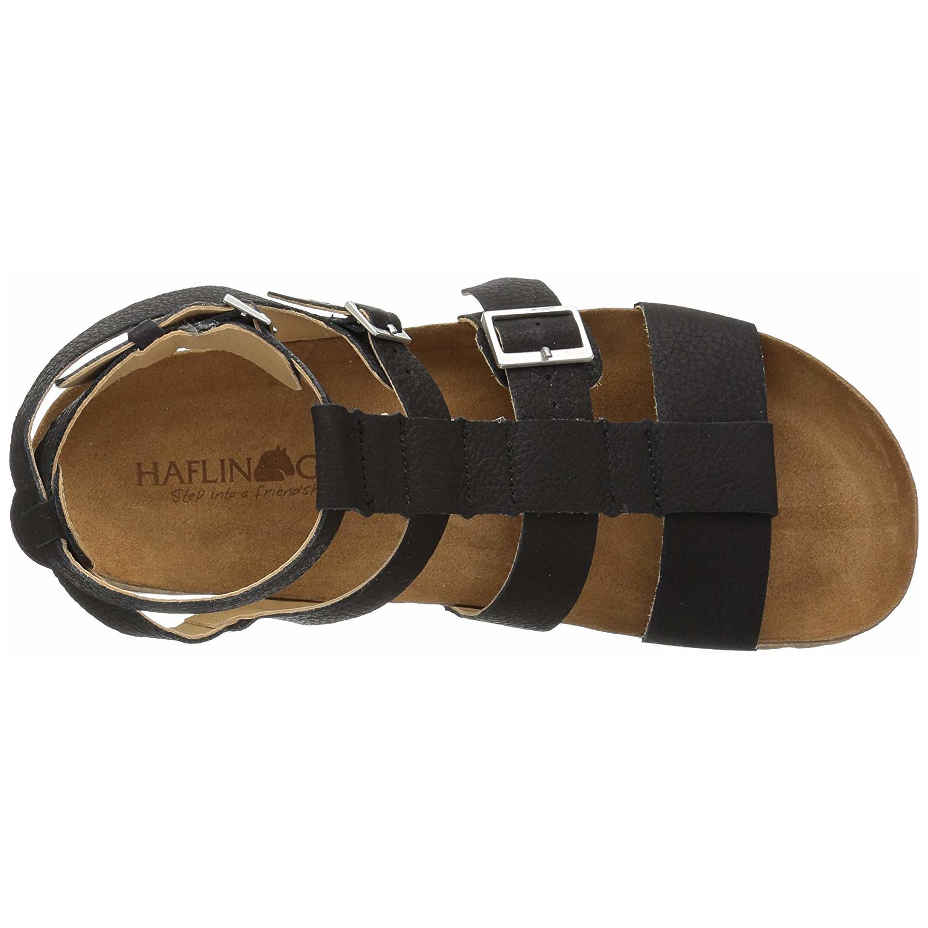 Sandales pour ouvert Mana Haflinger à cheville femmes à en bride bout Bio tissu tissu de en VGSpqMUz